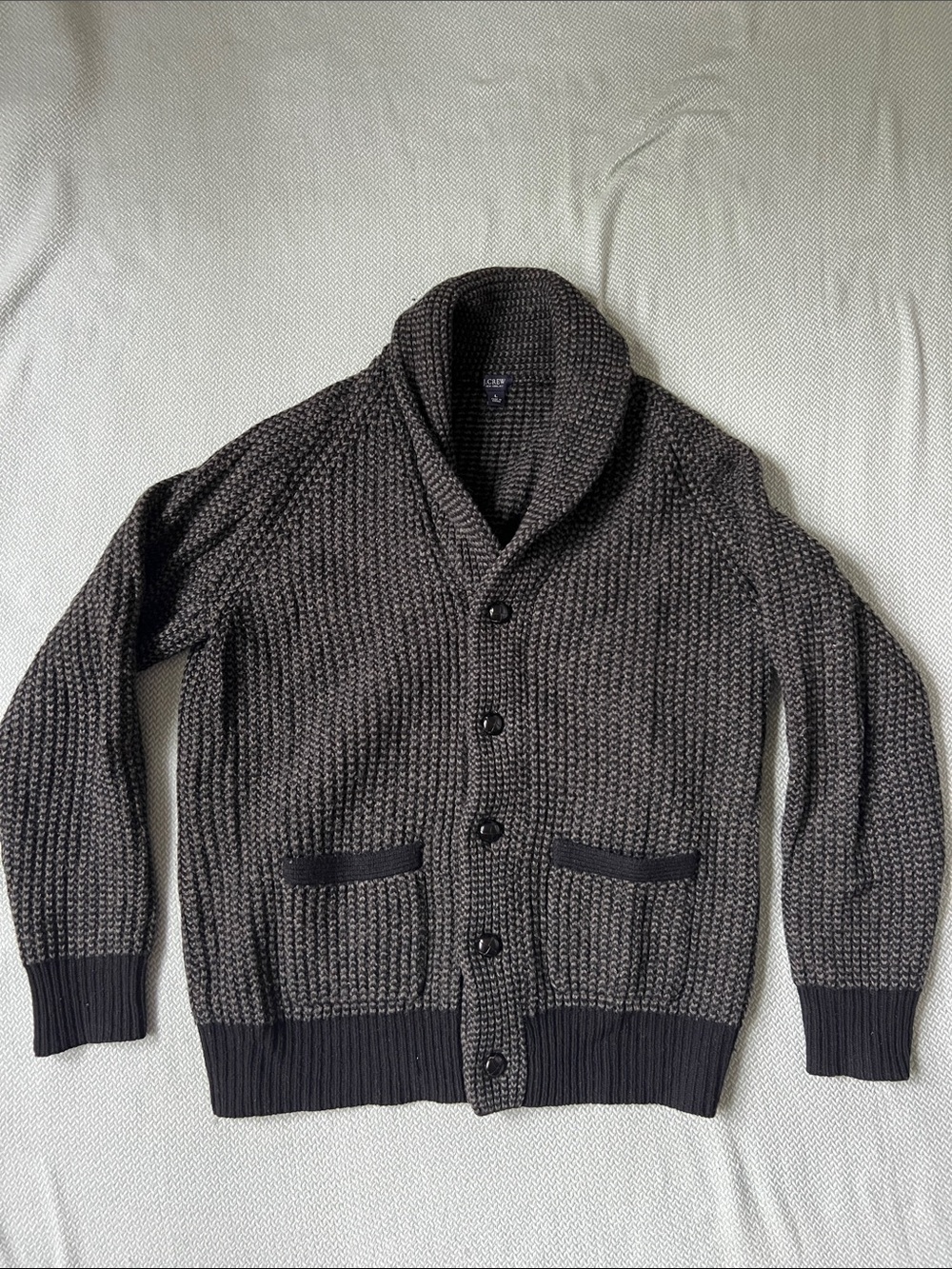 J. Crew Shawl Collar Chunky Knit Cardigan - Charcoal